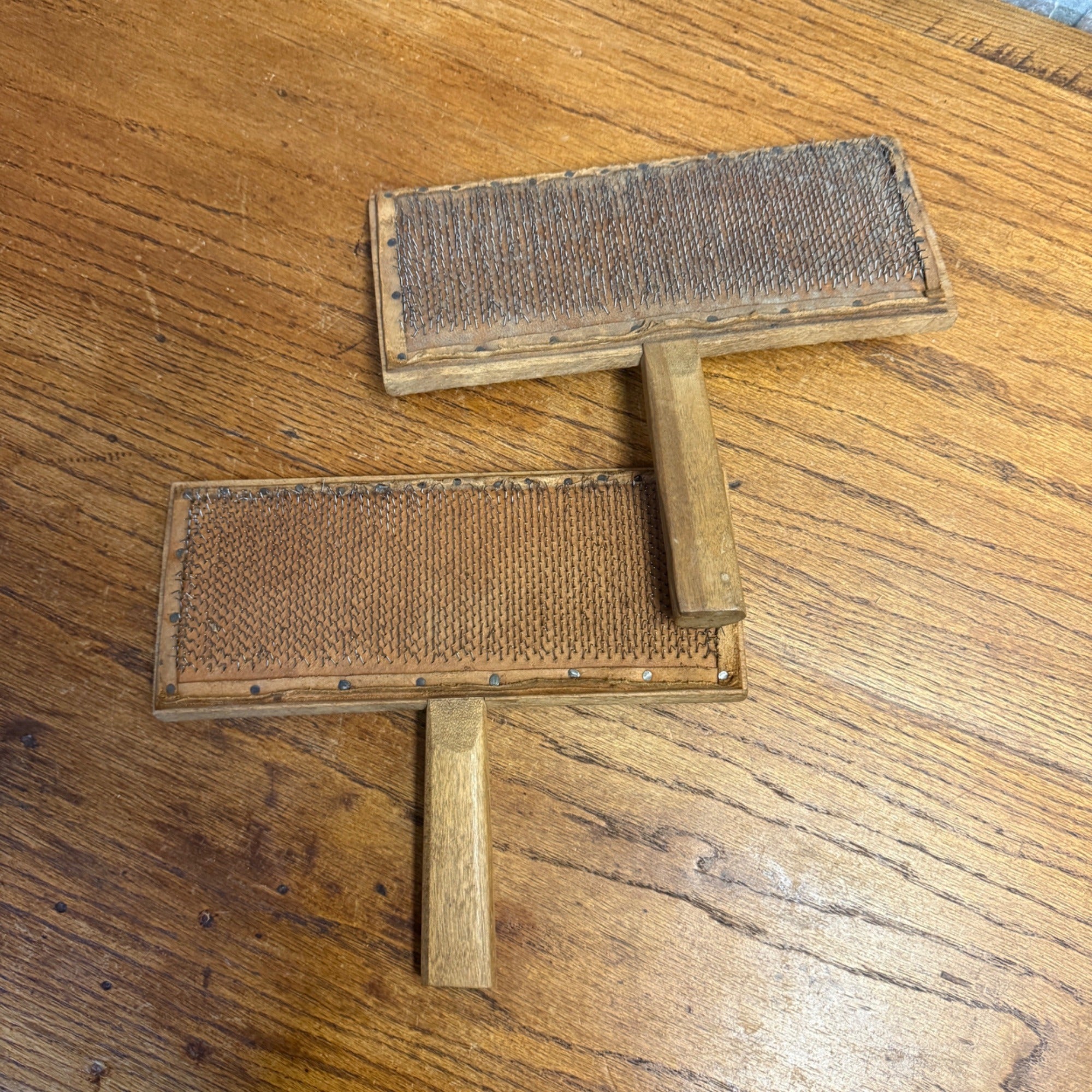 Antique Sargent & Co. Wool Carder Wood Tool Primitive Farmhouse Tool