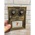 Antique Solid Brass US Post Office Eagle Box Door Corbin 2 Dial Combination #7
