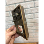 Antique Solid Brass US Post Office Eagle Box Door Corbin 2 Dial Combination #7