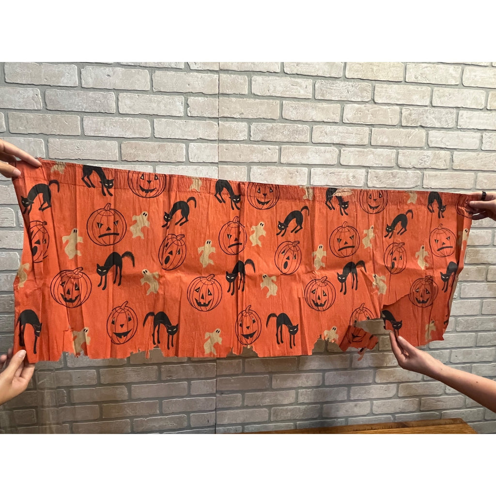 Vintage 1940s Halloween Crepe Paper Banner JOL Black Cats - As-Is