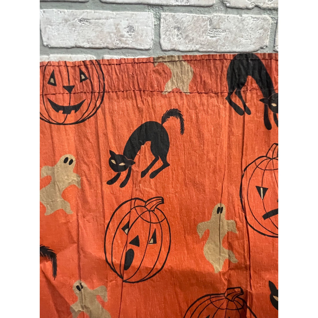 Vintage 1940s Halloween Crepe Paper Banner JOL Black Cats - As-Is