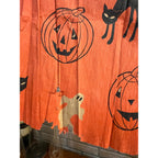 Vintage 1940s Halloween Crepe Paper Banner JOL Black Cats - As-Is