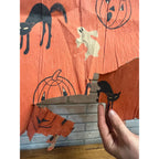Vintage 1940s Halloween Crepe Paper Banner JOL Black Cats - As-Is
