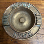 Antique Brass Advertising Ashtray Argyle Knapp 7" diameter