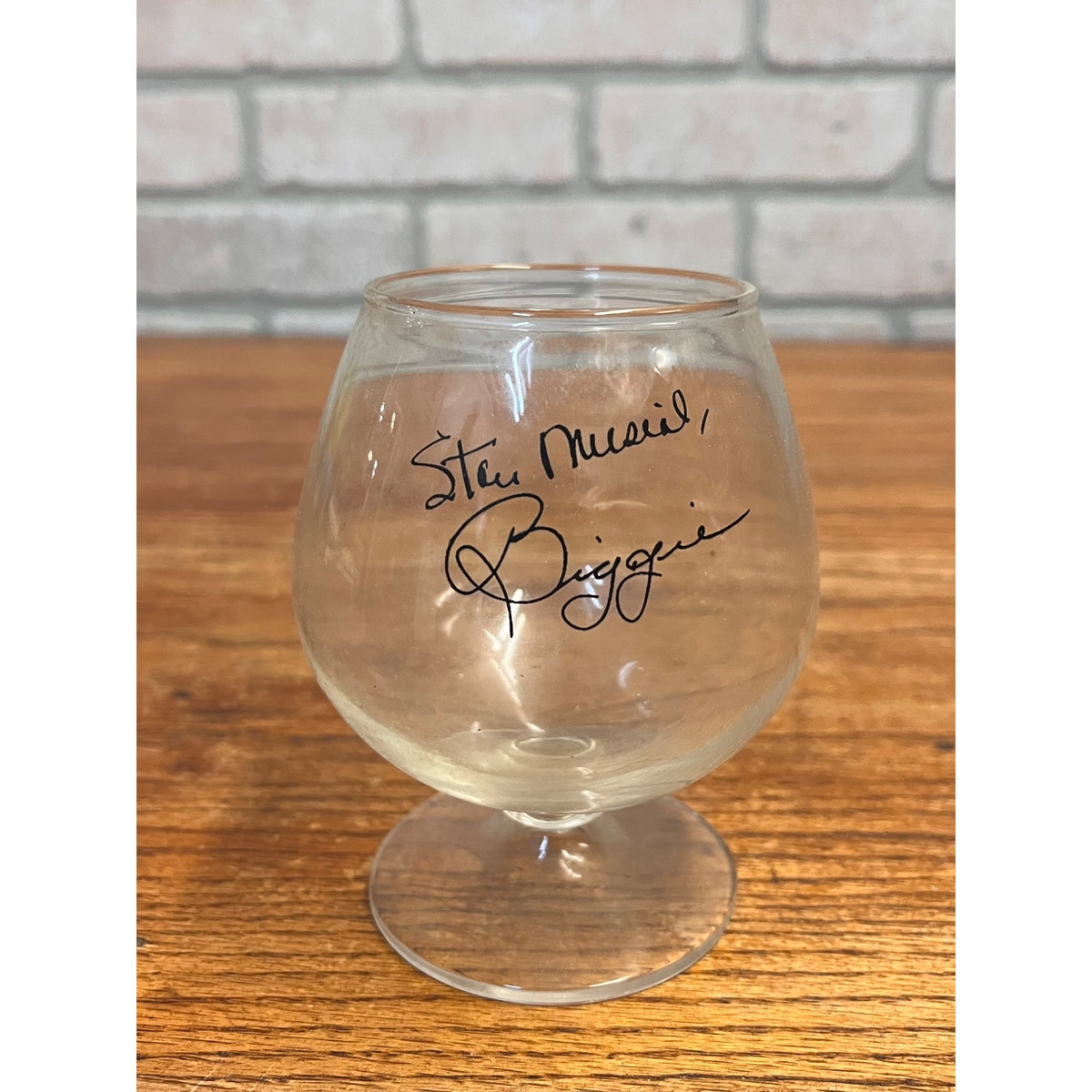 Vintage Stan Musial Biggies Brandy Glass Restaurant St Louis Cardinals Footed