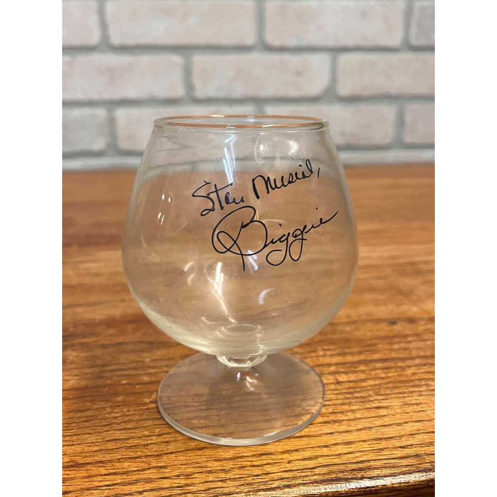 Vintage Stan Musial Biggies Brandy Glass Restaurant St Louis Cardinals Footed