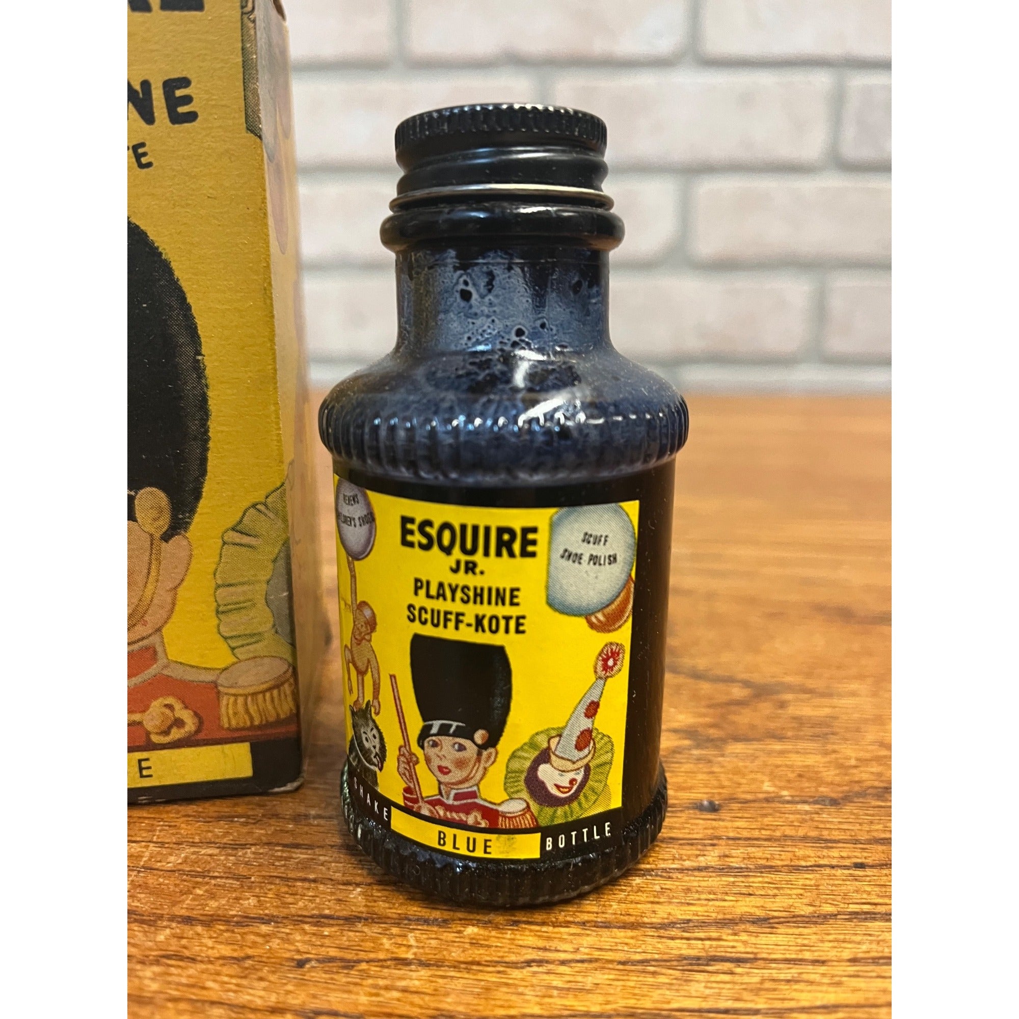 Vintage Esquire Jr Playshine Child's Scuff Kote Blue Shoe Polish w/ Box