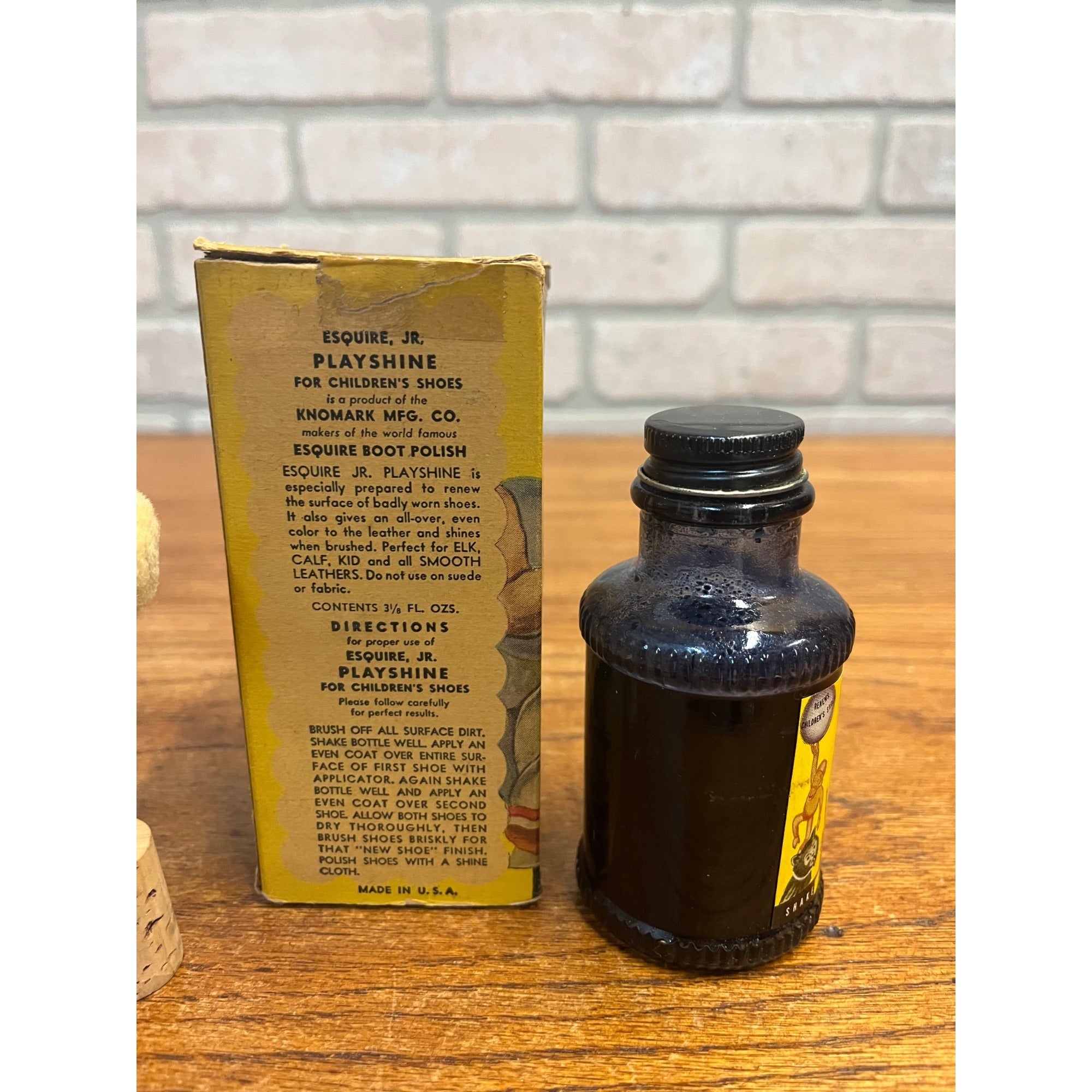 Vintage Esquire Jr Playshine Child's Scuff Kote Blue Shoe Polish w/ Box