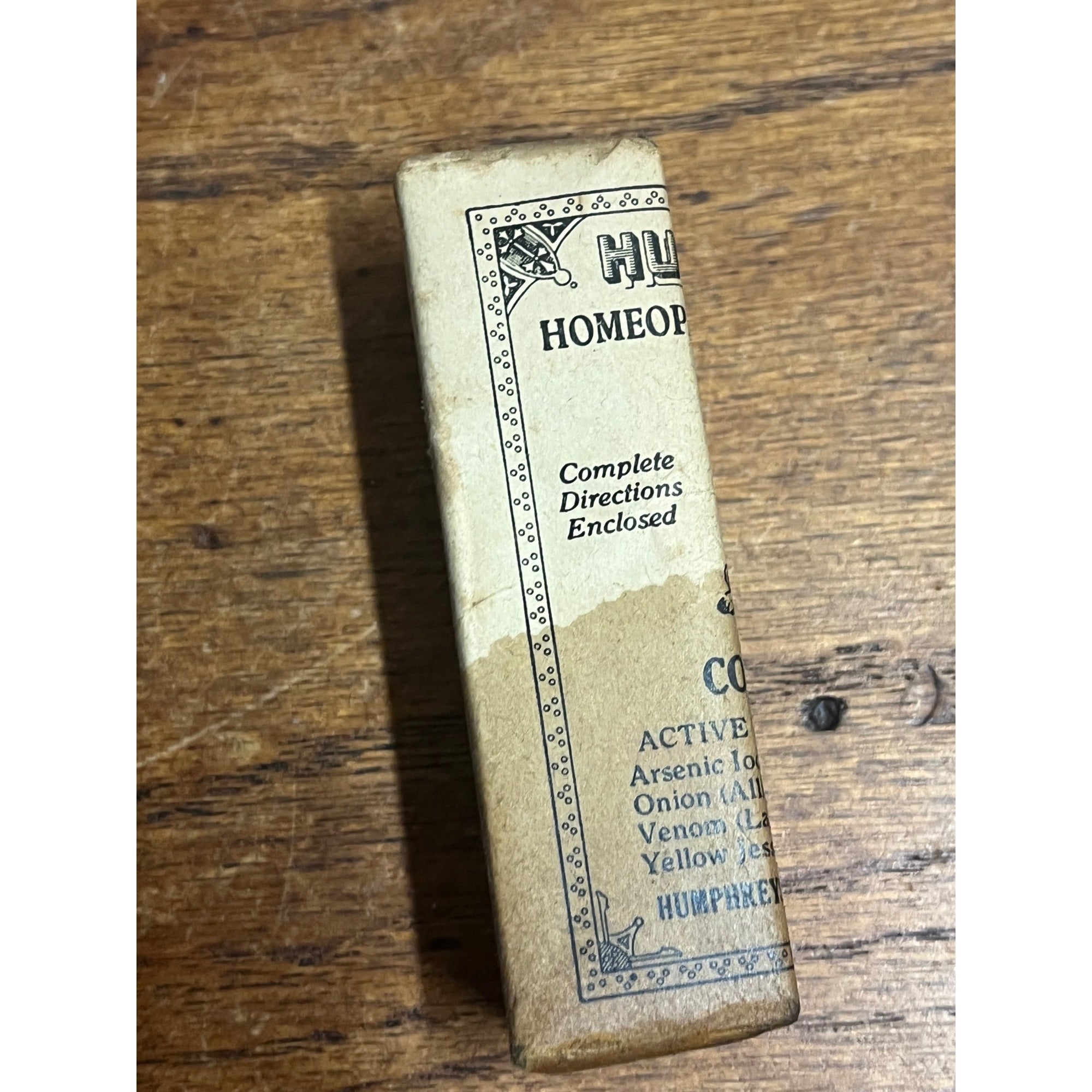 Vintage Lot 2 Humphreys Homeopathic Medicine No 10 Dyspepsia & No 77 Common Cold