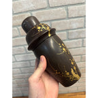 Vintage Mid Century Rooster Lacquer Wood Cocktail Shaker Set w/ Tray + 6 Glasses