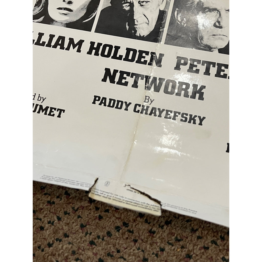 Vintage 1976 Network One-Sheet Original Movie Poster 27x41 Faye Dunaway William Holden Peter Finch