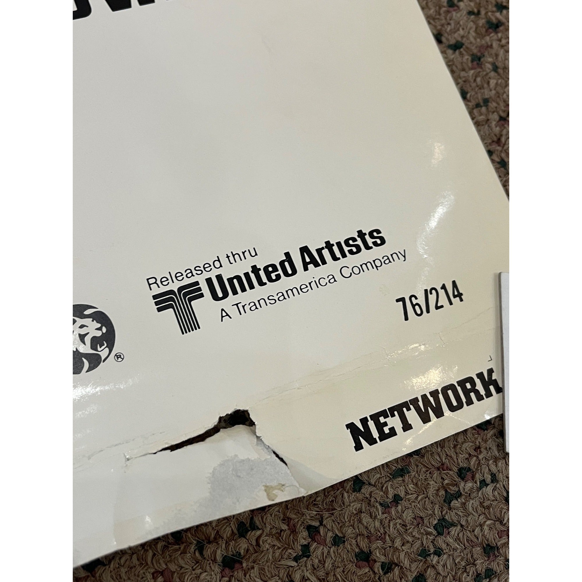 Vintage 1976 Network One-Sheet Original Movie Poster 27x41 Faye Dunaway William Holden Peter Finch