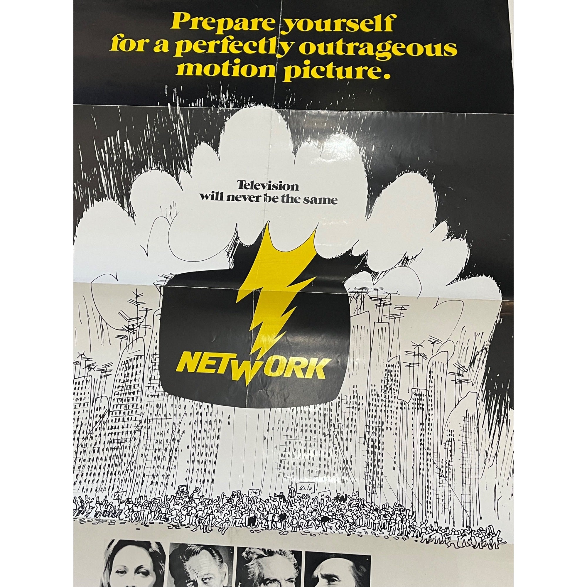 Vintage 1976 Network One-Sheet Original Movie Poster 27x41 Faye Dunaway William Holden Peter Finch