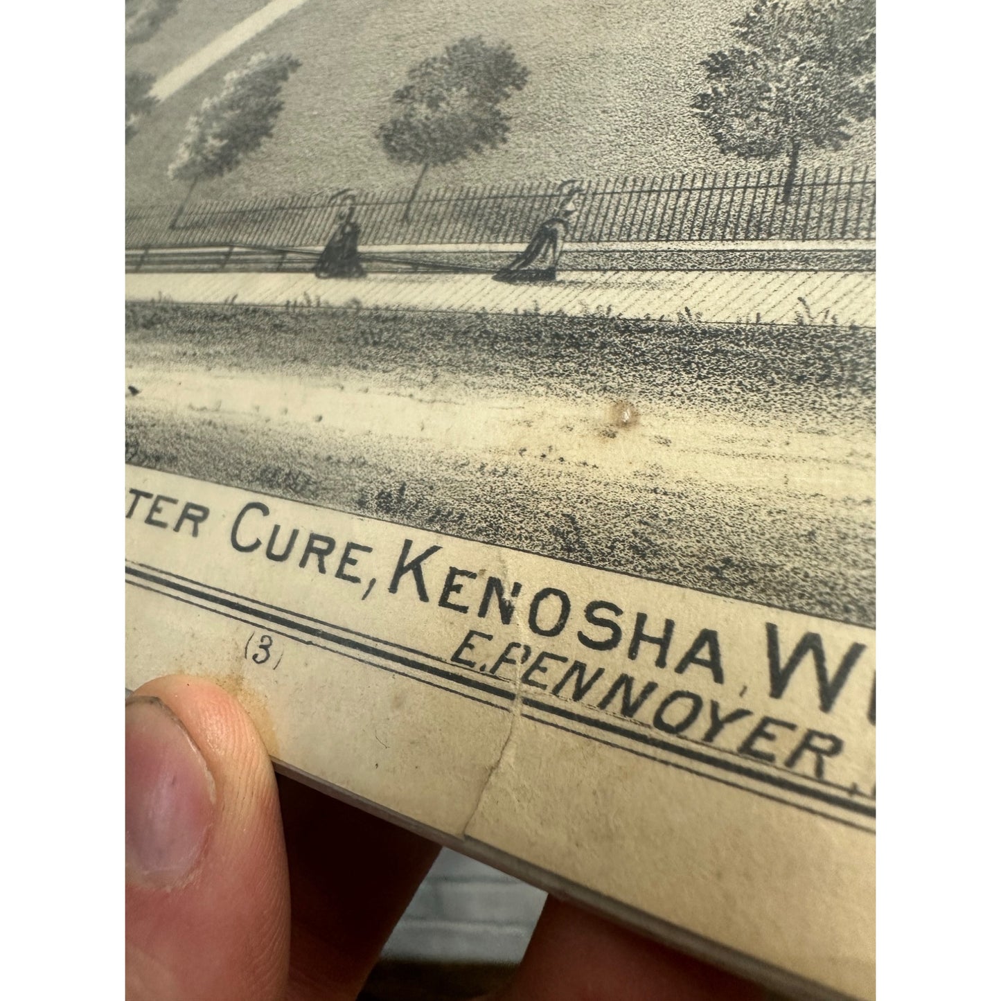 Vintage Early 1900s Kenosha Water Cure Advertisement Wis Paper Victorian Litho