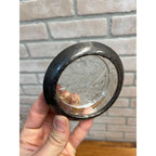 Vintage Amston Laben Glass Crystal Sterling Silver Rimmed Coaster 4"