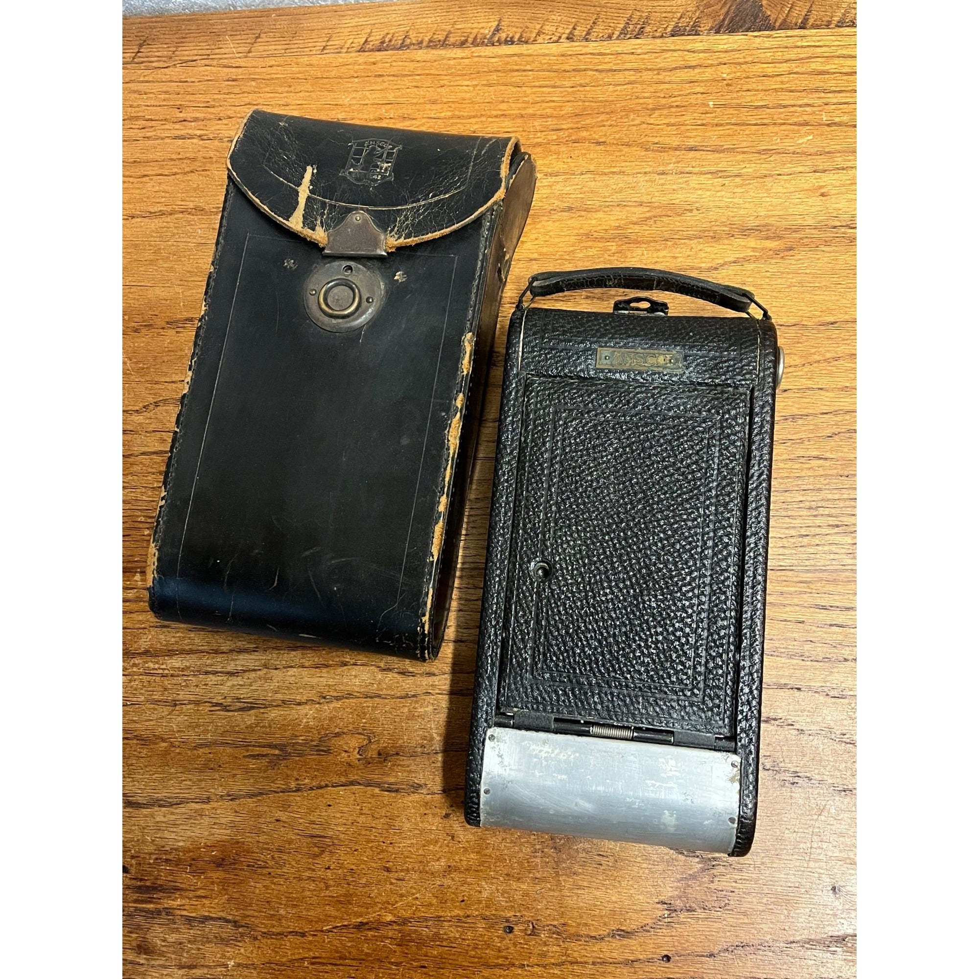 Vintage Ansco Junior Pocket Folding Camera w/ Original Case