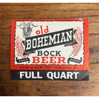 Old Bohemian Bock Beer Bottle Label Hammonton N J Eastern Beverage Corp. Quart