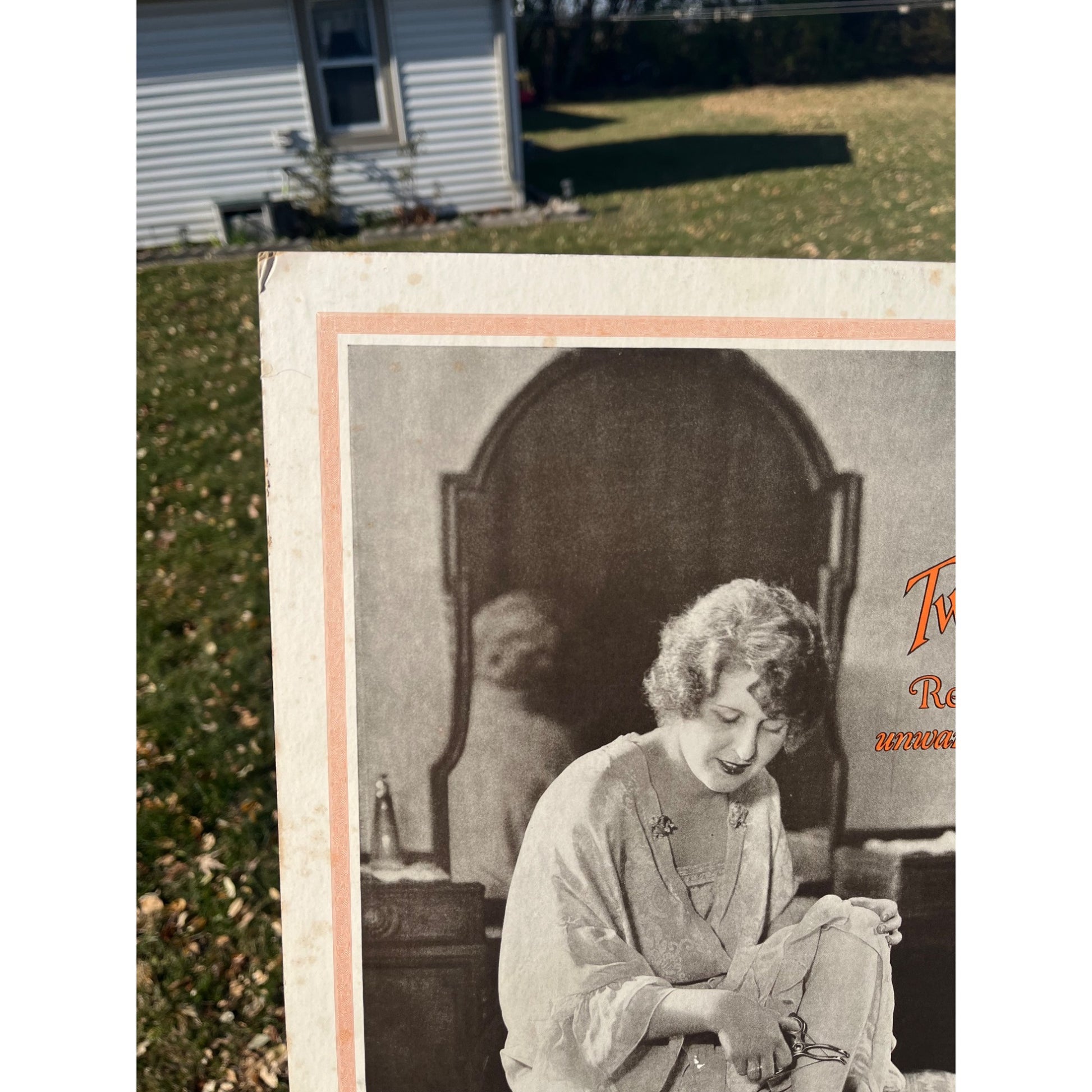 Vintage The Tweaker Ladies Razor Cardboard Advertising Sign Easel Store Display