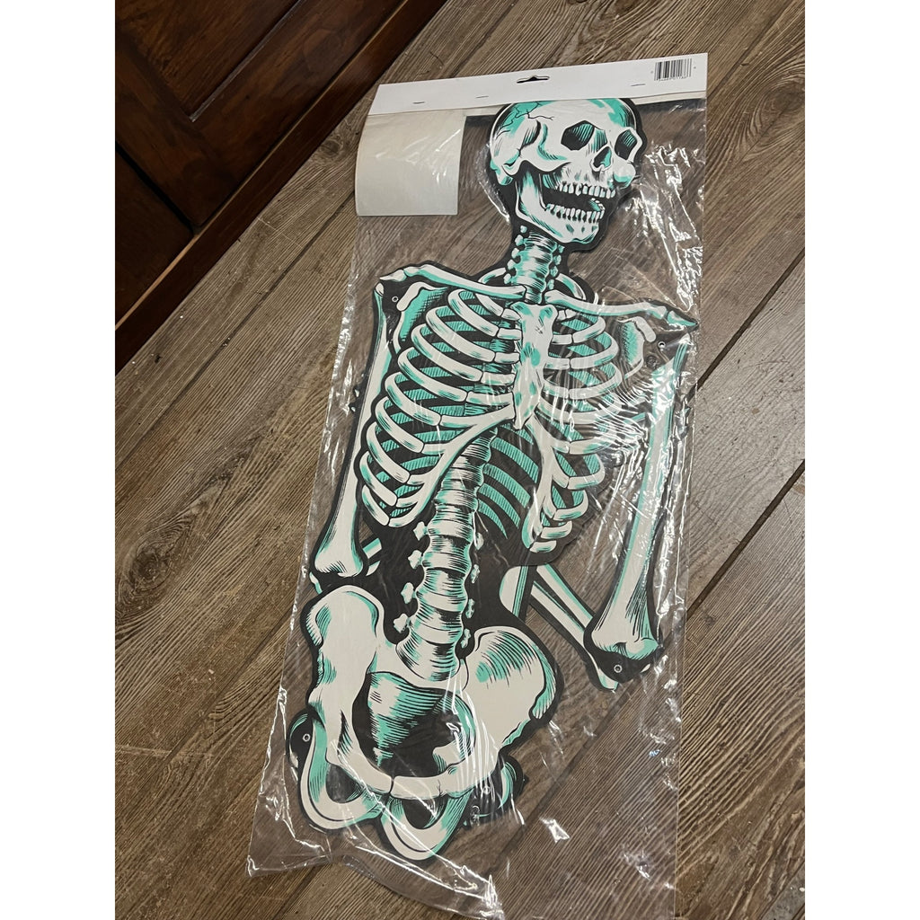 Vintage Halloween Beistle 55" Jointed Skeleton 1989 Die Cut Diecut NEW Unopened
