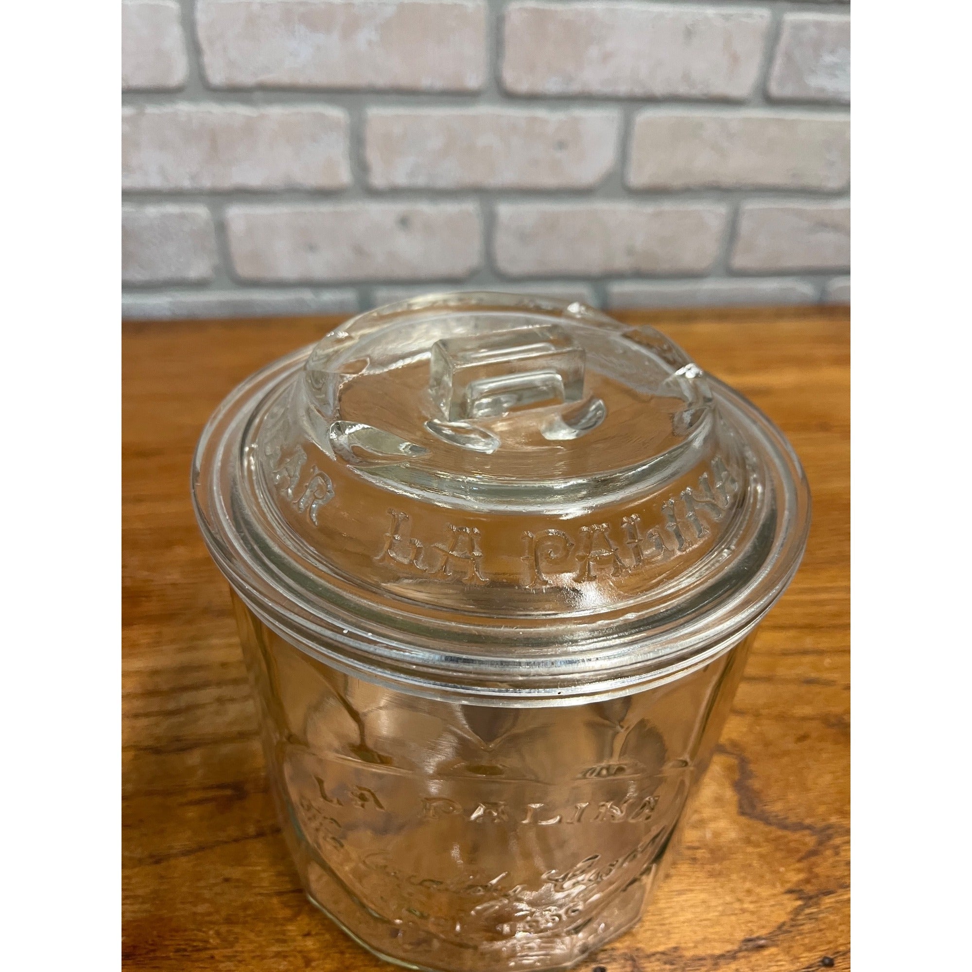 Vintage 1920s La Palina Quality Congress Cigar Co Clear Glass Jar Humidor w/ Lid