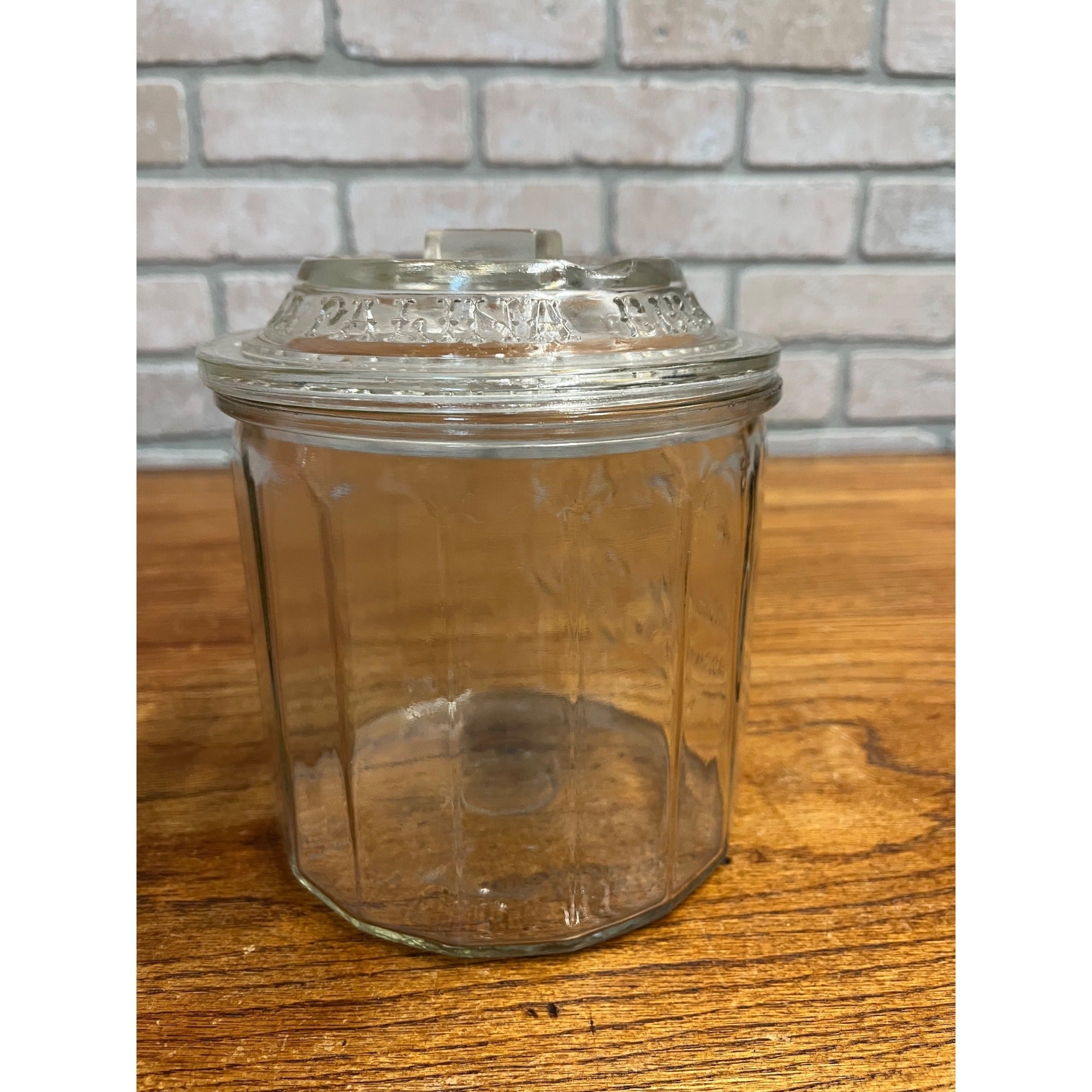 Vintage 1920s La Palina Quality Congress Cigar Co Clear Glass Jar Humidor w/ Lid