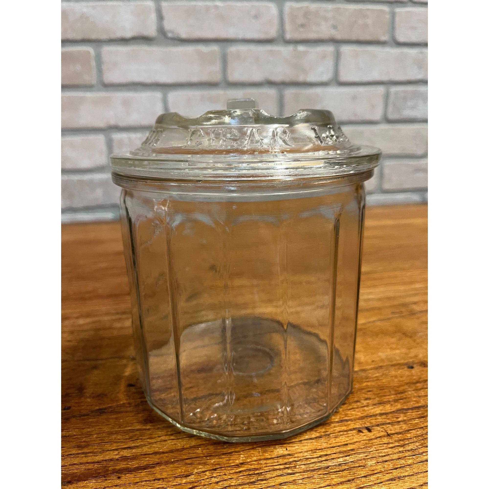 Vintage 1920s La Palina Quality Congress Cigar Co Clear Glass Jar Humidor w/ Lid