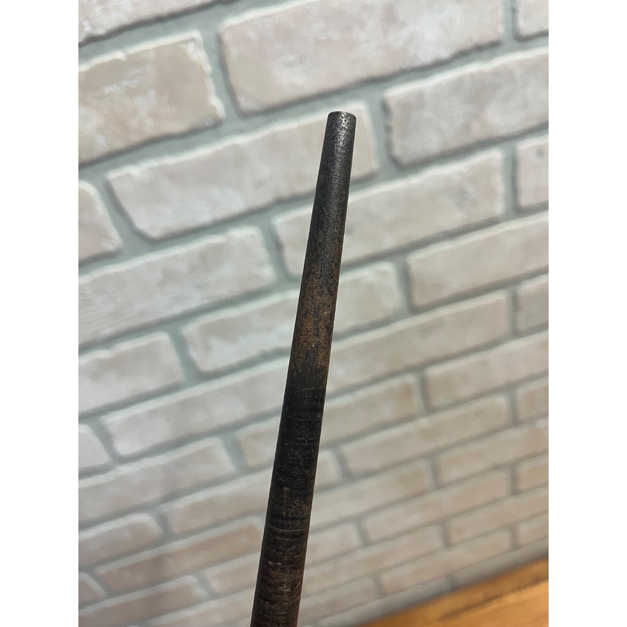 Antique 19th c. Stacked Leather Ring Walking Cane Swagger Stick 34" -  1890s