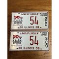 2008 Illinois License Plate 50th Anniversary Meadowdale International Raceway 54
