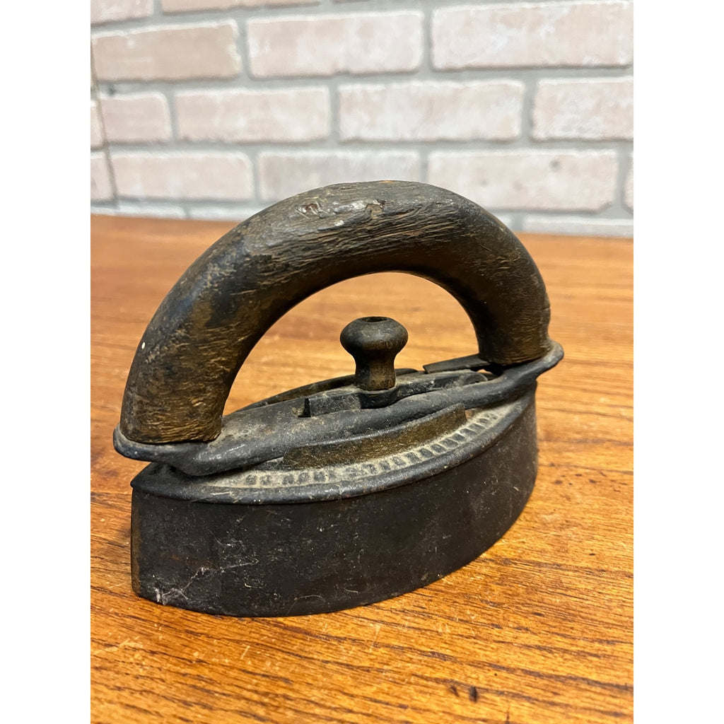 Antique ColeBrookDale Sad Iron Co Boyertown PA USA Flat Cast Iron Wood Handle