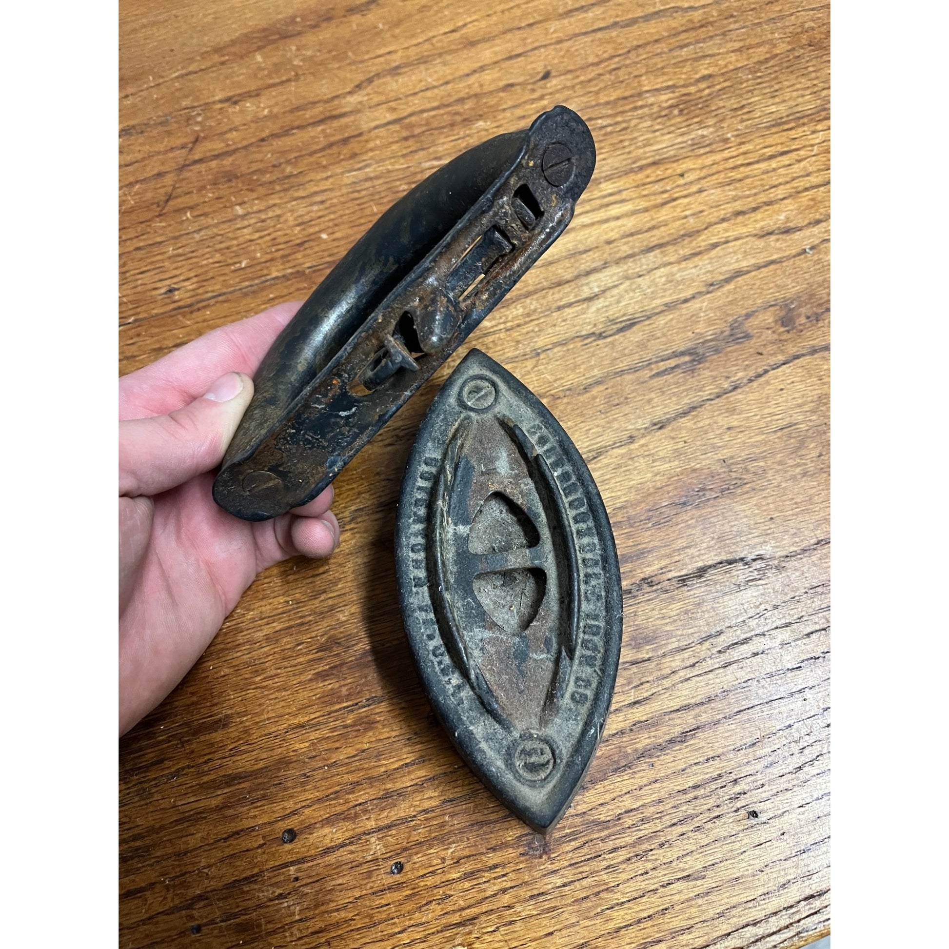 Antique ColeBrookDale Sad Iron Co Boyertown PA USA Flat Cast Iron Wood Handle