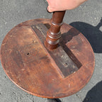 Antique Victorian Curly Maple Ornate Small Gypsy Parlor Table Round Spindle Gallery Plant Stand