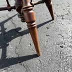Antique Victorian Curly Maple Ornate Small Gypsy Parlor Table Round Spindle Gallery Plant Stand