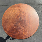 Antique Victorian Curly Maple Ornate Small Gypsy Parlor Table Round Spindle Gallery Plant Stand