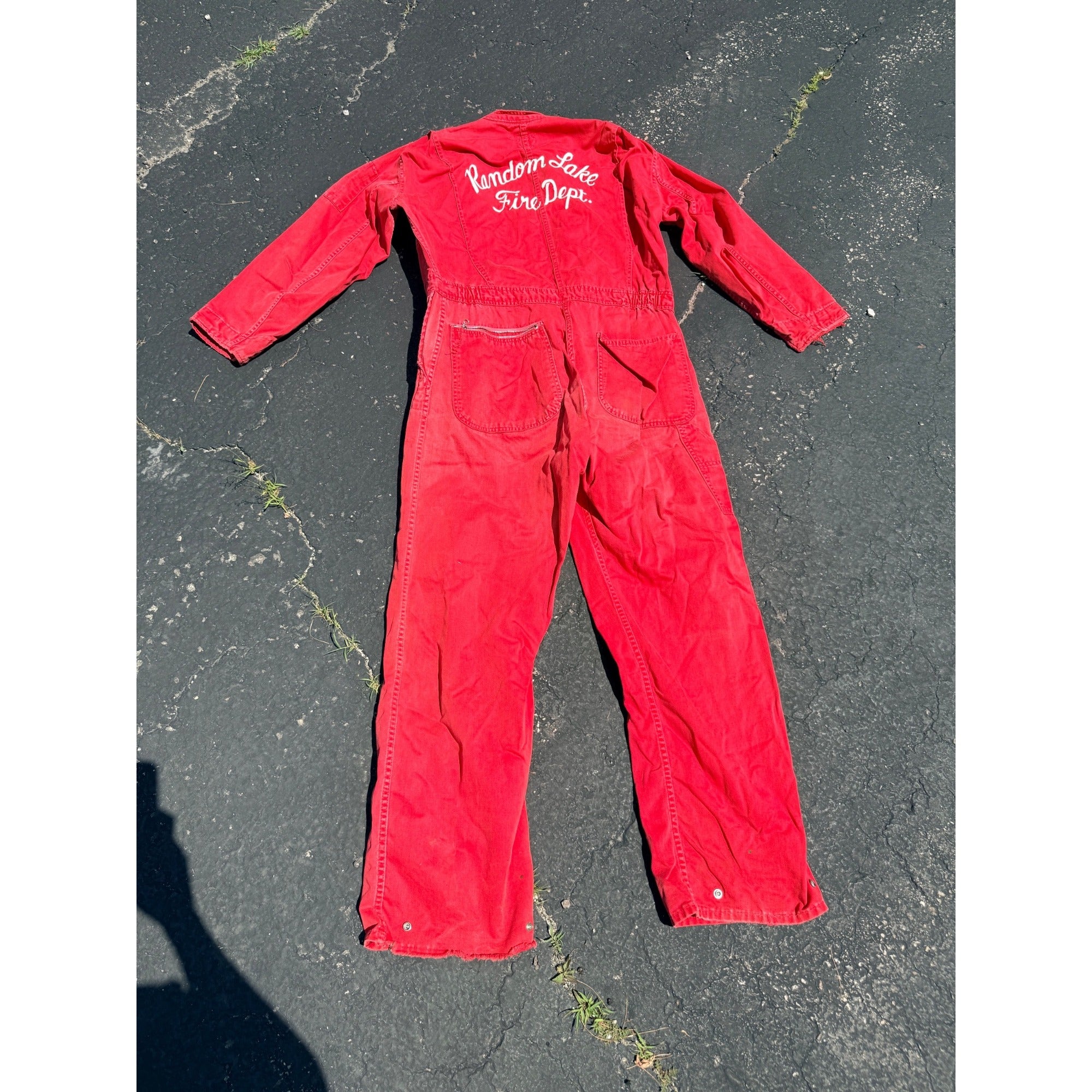 Vintage 1950s Random Lake Wisconsin Fire Dept Coveralls Workwear Firefighter
