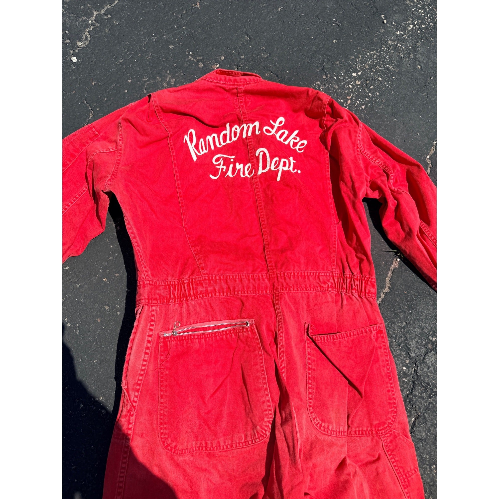 Vintage 1950s Random Lake Wisconsin Fire Dept Coveralls Workwear Firefighter