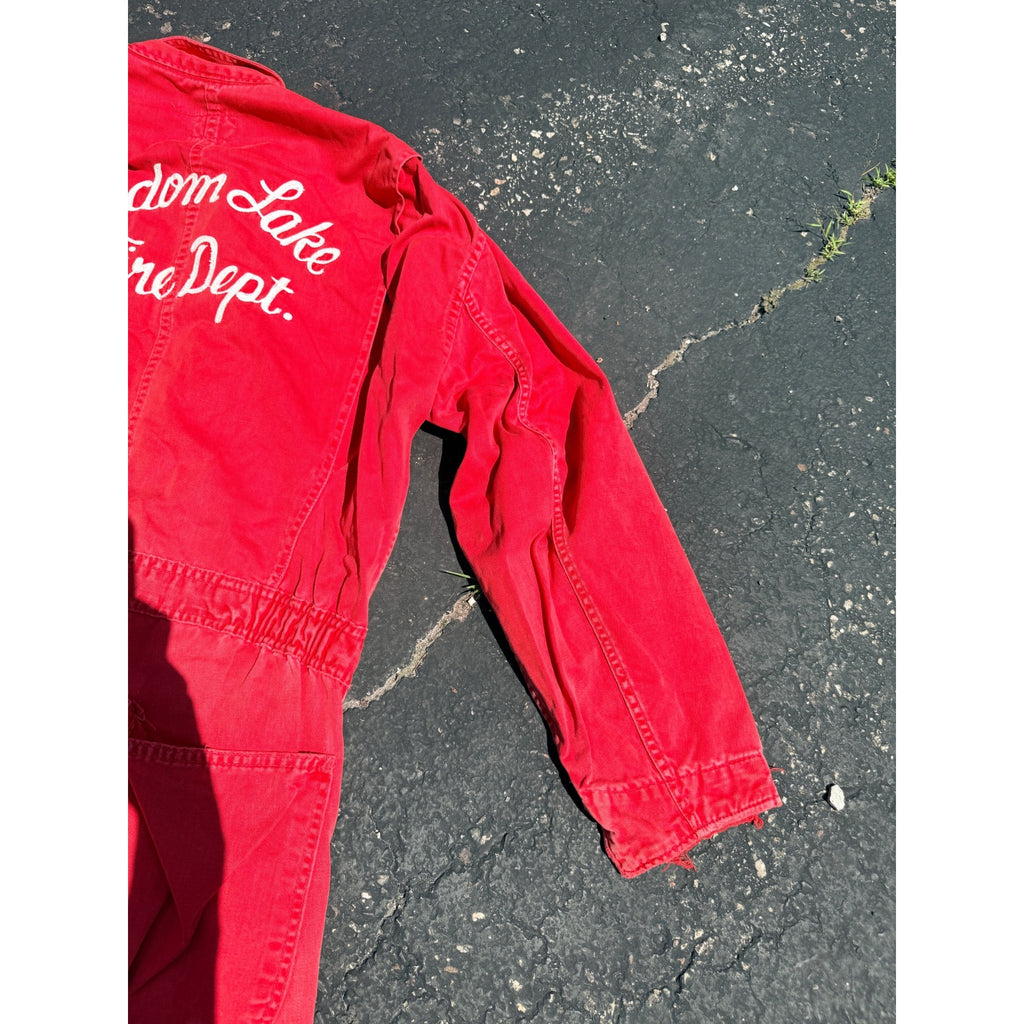 Vintage 1950s Random Lake Wisconsin Fire Dept Coveralls Workwear Firefighter