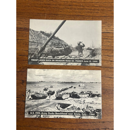 2 Vintage Postcards Us Fifth Army Ducks Beachhead Anzio Italy 1944 Military