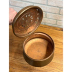 Antique Primitive Copper Bed Warmer Wooden Handle Rustic Farmhouse