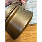 Antique Primitive Copper Bed Warmer Wooden Handle Rustic Farmhouse
