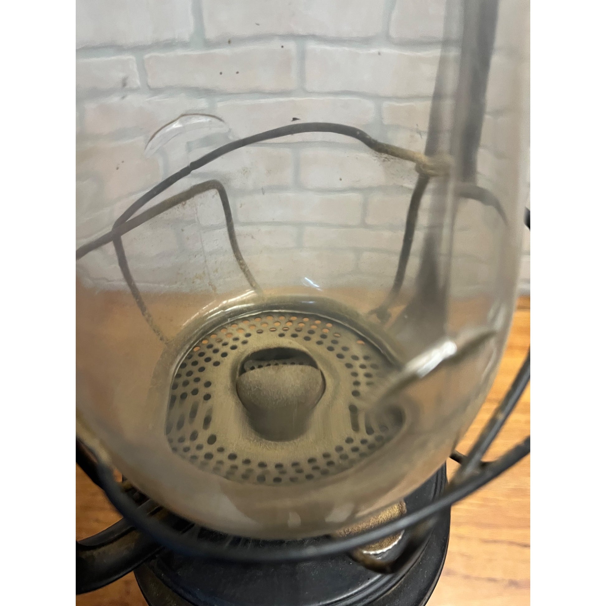 Vintage Dietz Hy-Lo Lantern Kerosene Black Lamp Antique Fitzall Globe