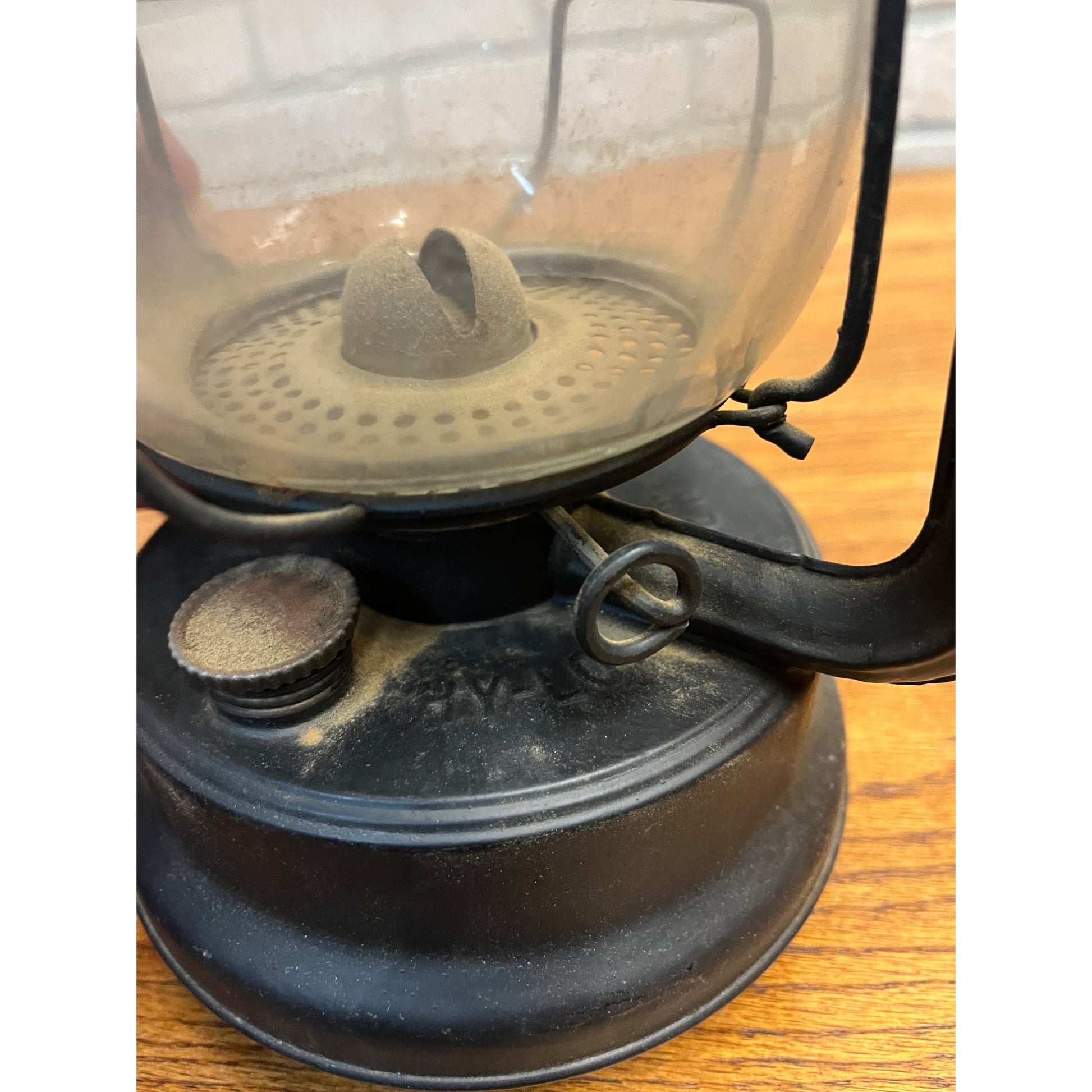 Vintage Dietz Hy-Lo Lantern Kerosene Black Lamp Antique Fitzall Globe