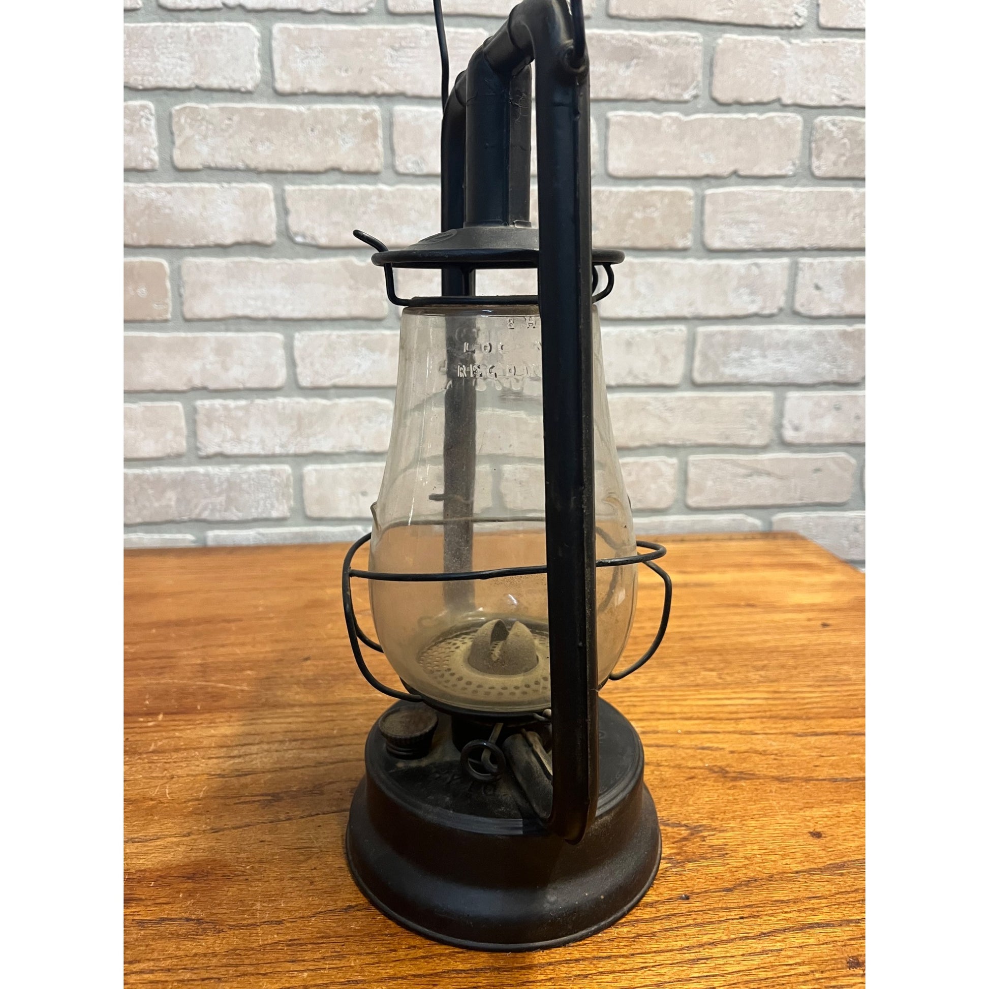 Vintage Dietz Hy-Lo Lantern Kerosene Black Lamp Antique Fitzall Globe