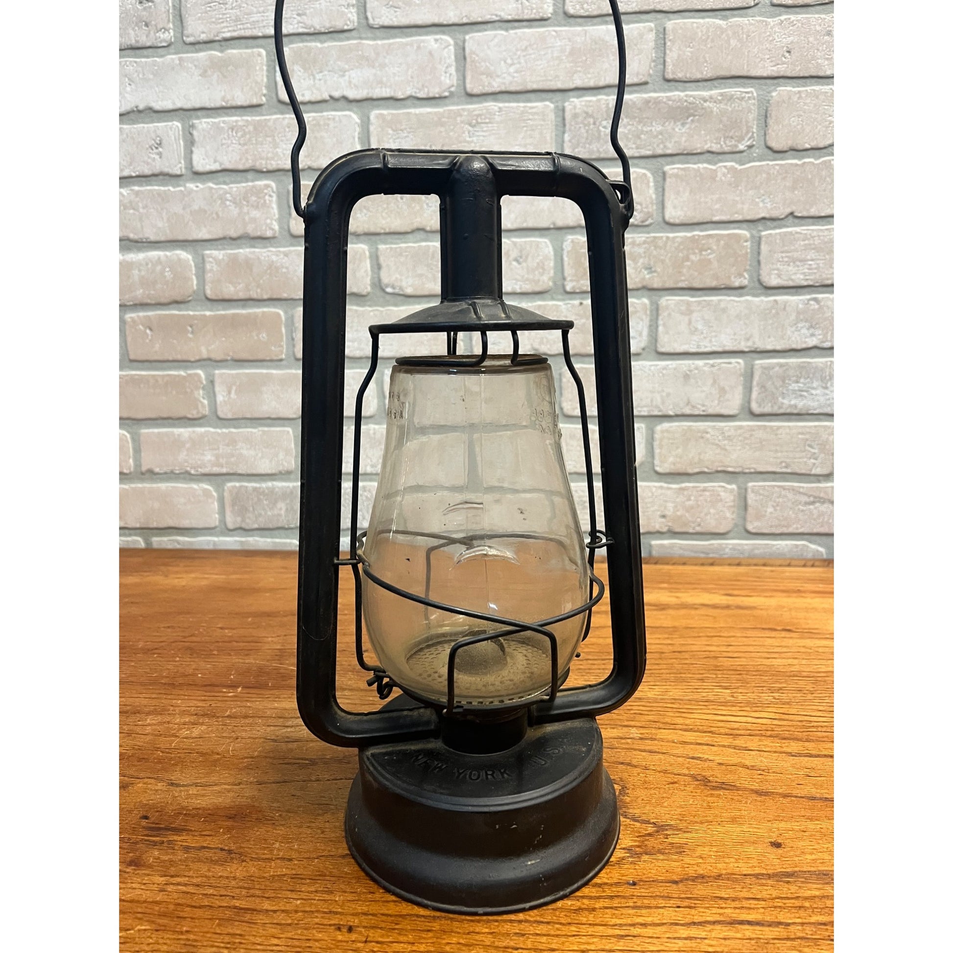 Vintage Dietz Hy-Lo Lantern Kerosene Black Lamp Antique Fitzall Globe