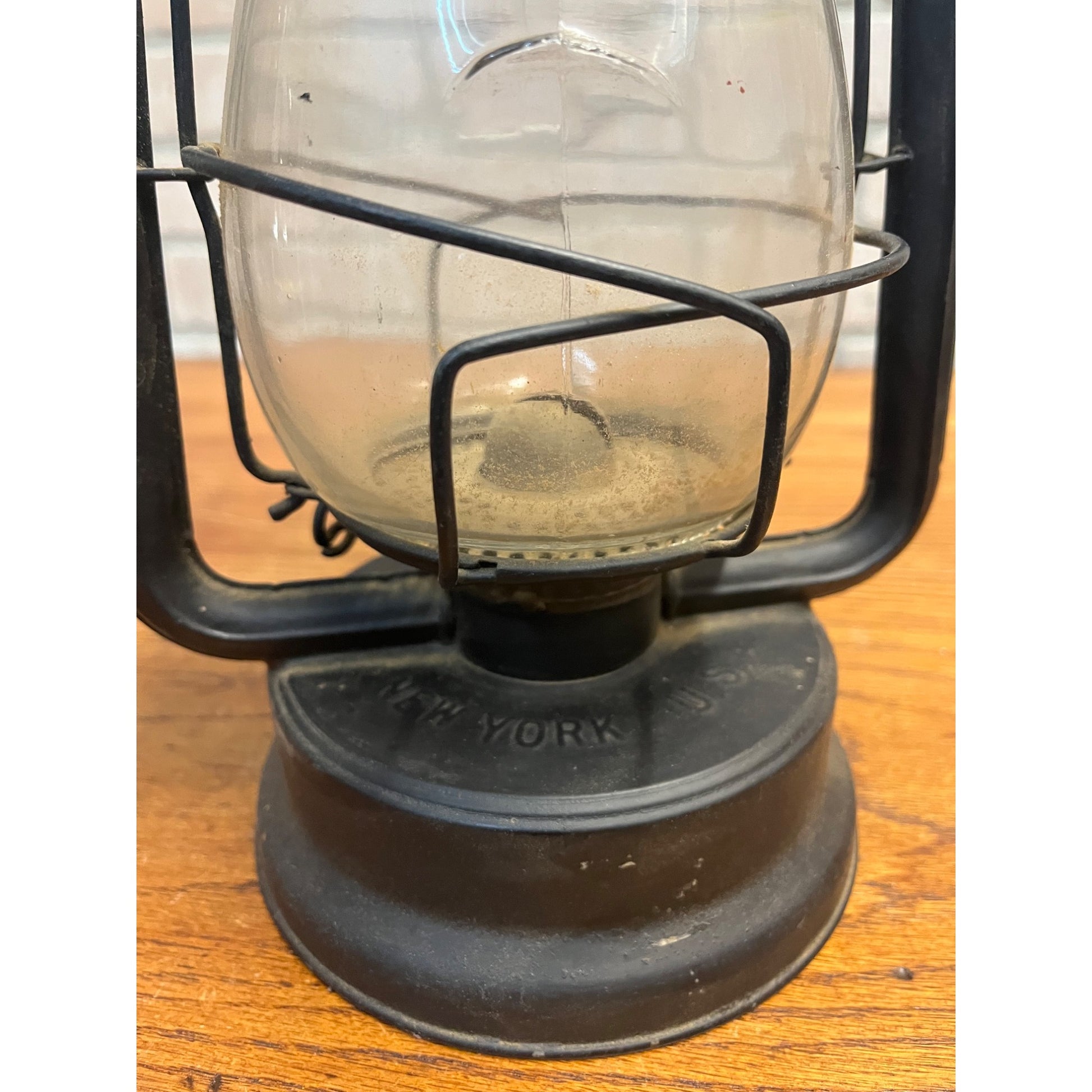 Vintage Dietz Hy-Lo Lantern Kerosene Black Lamp Antique Fitzall Globe