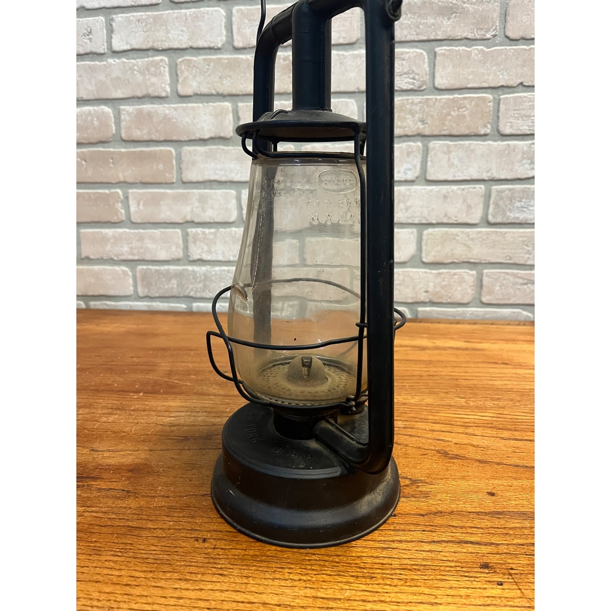Vintage Dietz Hy-Lo Lantern Kerosene Black Lamp Antique Fitzall Globe
