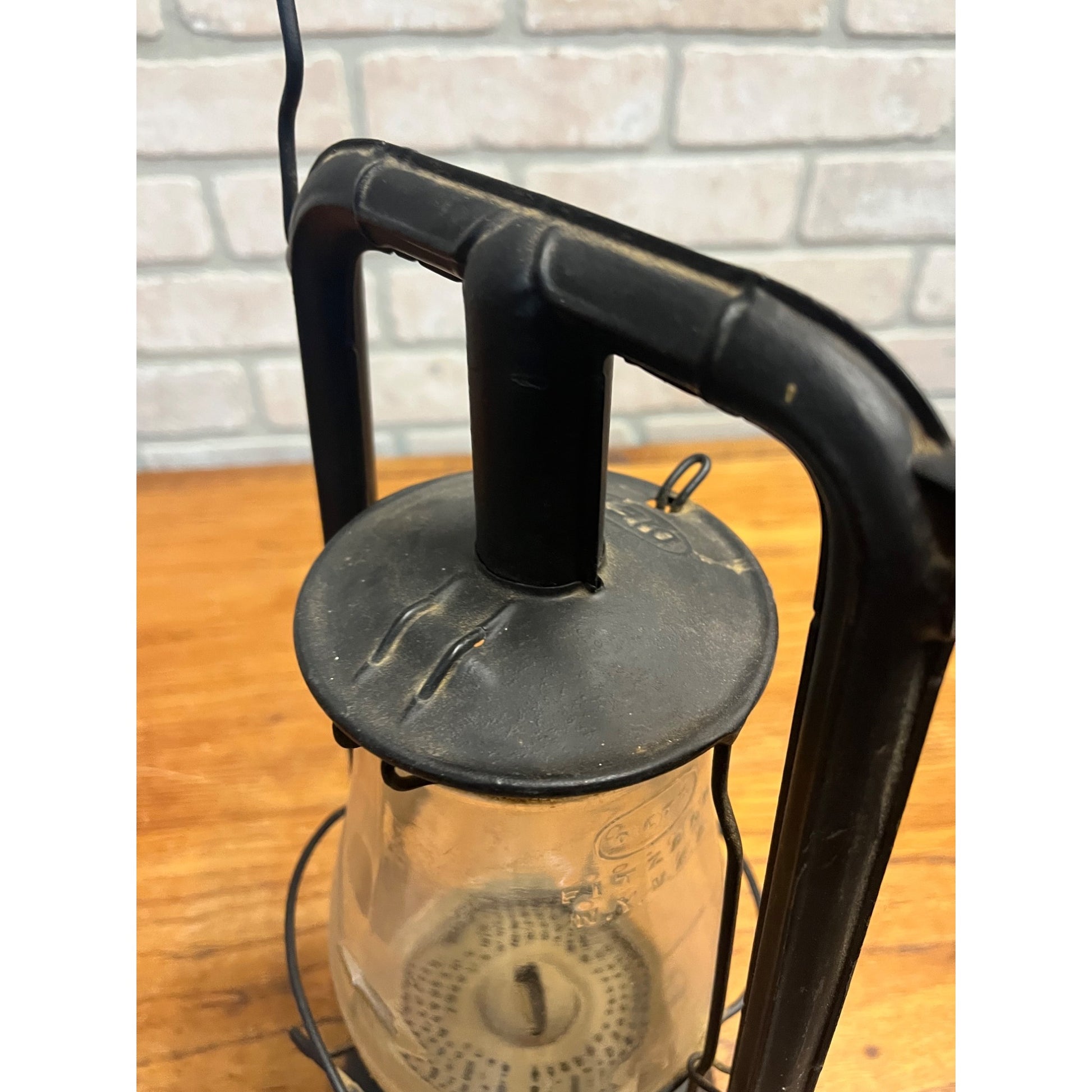 Vintage Dietz Hy-Lo Lantern Kerosene Black Lamp Antique Fitzall Globe