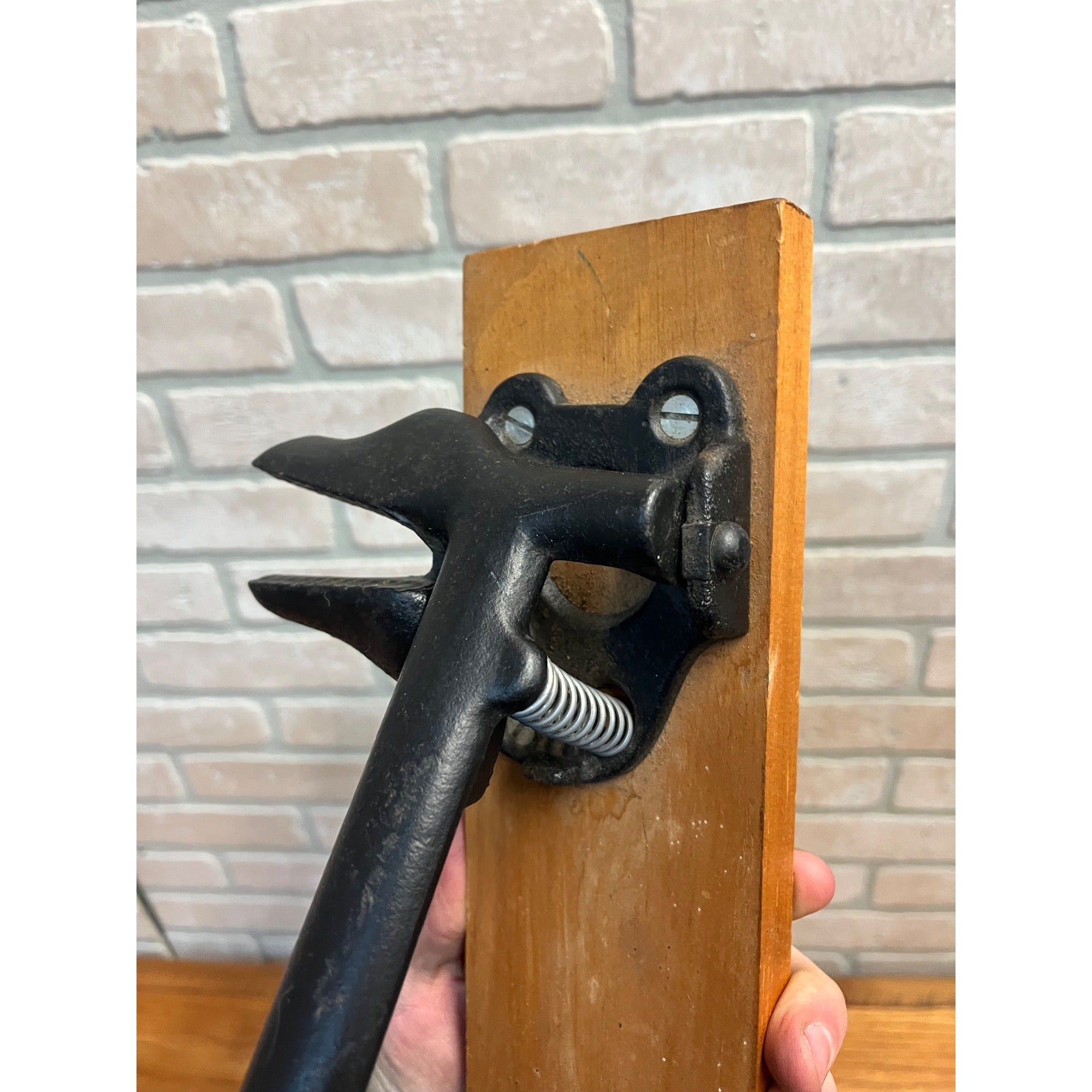 Vintage Cast Iron Wall Mount Nut Cracker or Cork Press Tool Antique