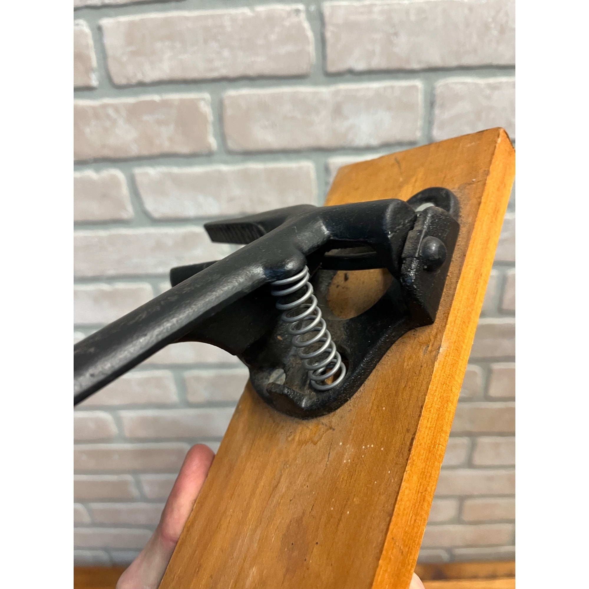 Vintage Cast Iron Wall Mount Nut Cracker or Cork Press Tool Antique