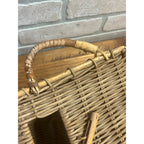 Vintage Wicker Woven Fishing Creel Basket Bait Tackle -- AS-IS