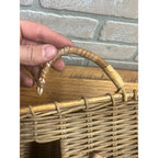 Vintage Wicker Woven Fishing Creel Basket Bait Tackle -- AS-IS